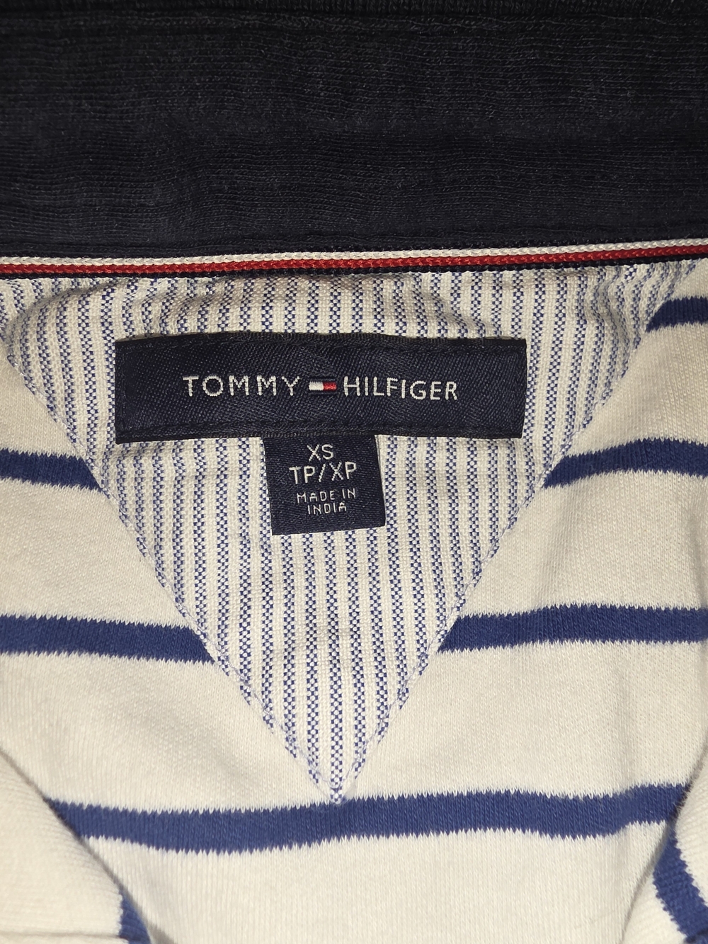 Tommy Hilfiger Men's White & Blue Striped Sweater - XS